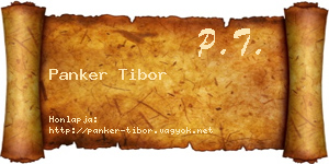 Panker Tibor névjegykártya